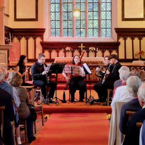 The Bute Wind Quintet in St Michael and All Angels Church Cwmdu